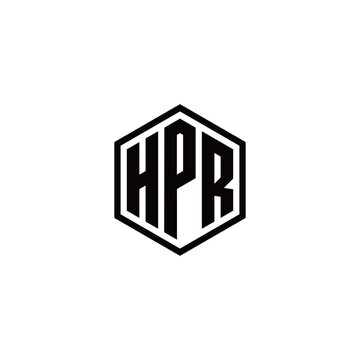 HPR letter logo design with polygon shape. HPR polygon monogram logo. HPR cube logo design. HPR hexagon vector logo template white and black colors. HPR monogram. HPR business and real estate logo.