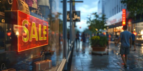 sale sign on store Generative AI