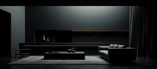 Minimalist Black Room Interior