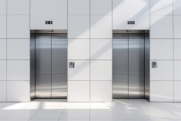 Within the impressive confines of a contemporary office building, modern elevators stand as a testament to innovative design and architectural excellence