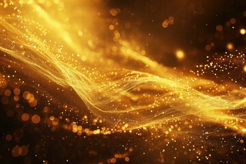 Abstract golden background. Brush wave. Generate Ai