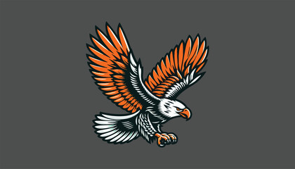 flying eagle with wings