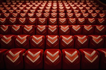 Cinema seats in a symmetrical pattern