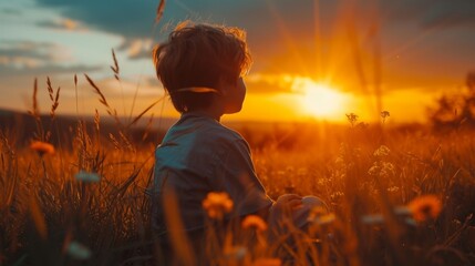 Fototapeta premium Cinematic Flashback: Nostalgic Journey Through Childhood Memories generative ai