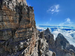 Thrilling Terrain: Exposed Via Ferrata Triumph in Adamello Brenta, Bocchette, Dolomites