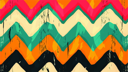 Dynamic Zigzag Patterns: Energetic and Vibrant Geometric Design