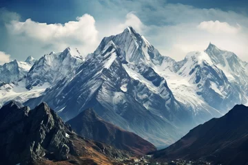 Crédence de cuisine en verre imprimé Everest The awe inspiring beauty of a mountain range