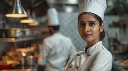 Masterful Harmony: Indian Chef Duo Captured in Hyper-Detailed Cinematic Portrait generative ai - obrazy, fototapety, plakaty
