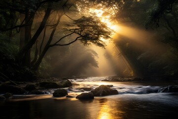 The play of light on a flowing river