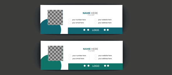 Email signature template or email footer and personal social media cover design