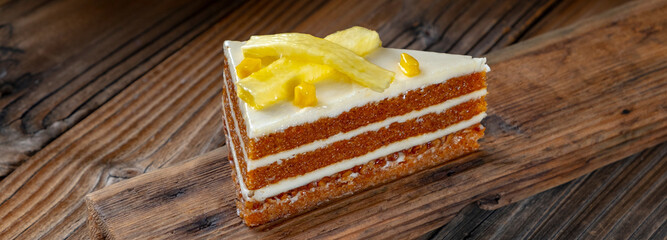 Delectable Delight: 4K Ultra HD Image of Carrot Cake Close-Up