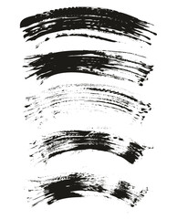 Hand Drawn Flat Fan Brush Thin Curved Background High Detail Abstract Vector Background Set 