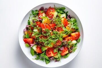 fresh salad and healthy food concept