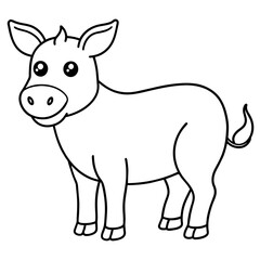 cartoon cow animal line art vector