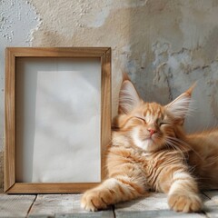 Cat with a Frame Mockup