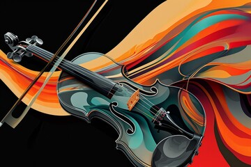 Violin music art. Skill kid. Generate Ai