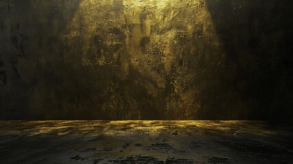 Mysterious golden textured wall and floor - Hauntingly beautiful image of a golden textured wall and floor that radiates an otherworldly ambiance and mystery