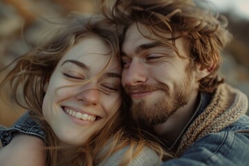 A man and a woman hugging closely. Perfect for relationship and love concepts.