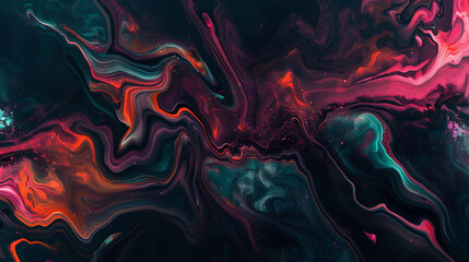 Obraz premium Dark Colored Swirl Background Pattern With Pink Red Orange & More