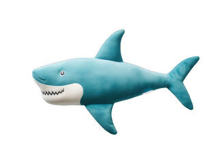 shark stuffed animal isolated on transparent background, transparency image, removed background