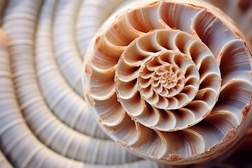 The fine details of a seashell's spiral