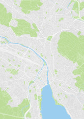 City map Zürich, color detailed plan, vector illustration