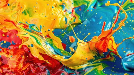 Abstract background with paint colorful splashing on white background. AI generated image