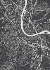 City map Basel, monochrome detailed plan, vector illustration - obrazy, fototapety, plakaty