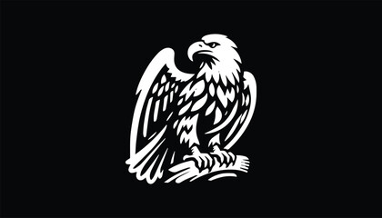 Fototapeta na wymiar Eagle is sitting logo design 