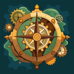 Steampunk Map Compass