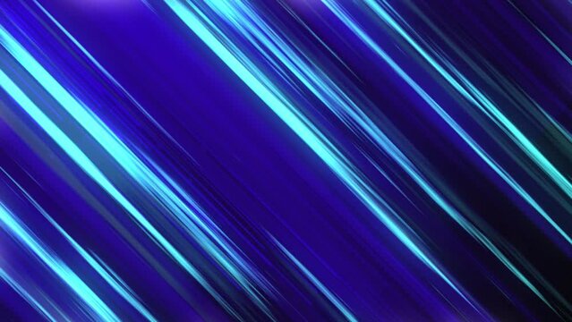 Abstract motion background with glowing blue neon lines moving diagonally across the frame at high speed.