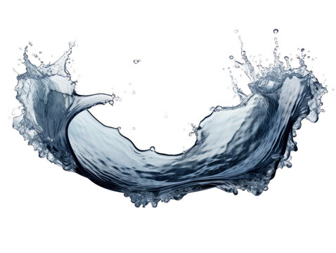 Dark black liquid wave water isolated on transparent background, transparency image, removed background