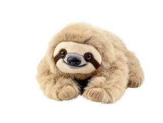 Sloth stuffed animal isolated on transparent background, transparency image, removed background