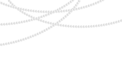  White pearl beads necklaces background. Strings of pearls background