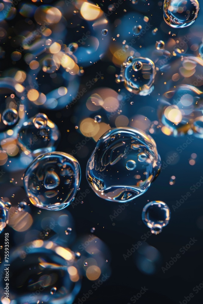 Aufkleber A bunch of bubbles floating in the air. Suitable for various projects.