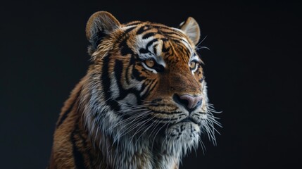 A powerful tiger up close, suitable for wildlife concepts.
