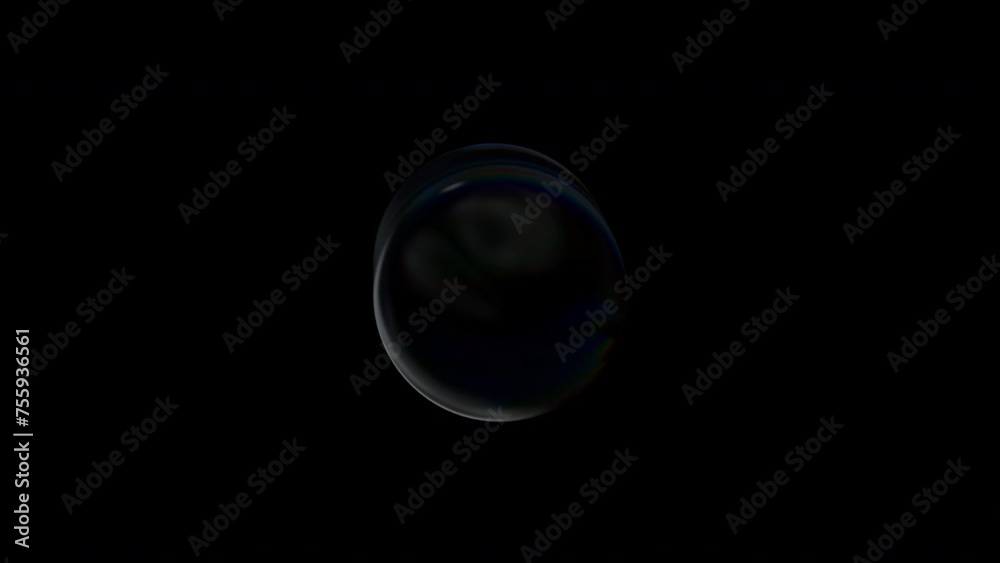 Poster 3d transparent rotating glossy capsule with dispersion effect. rainbow colors reflection glass. 3d r