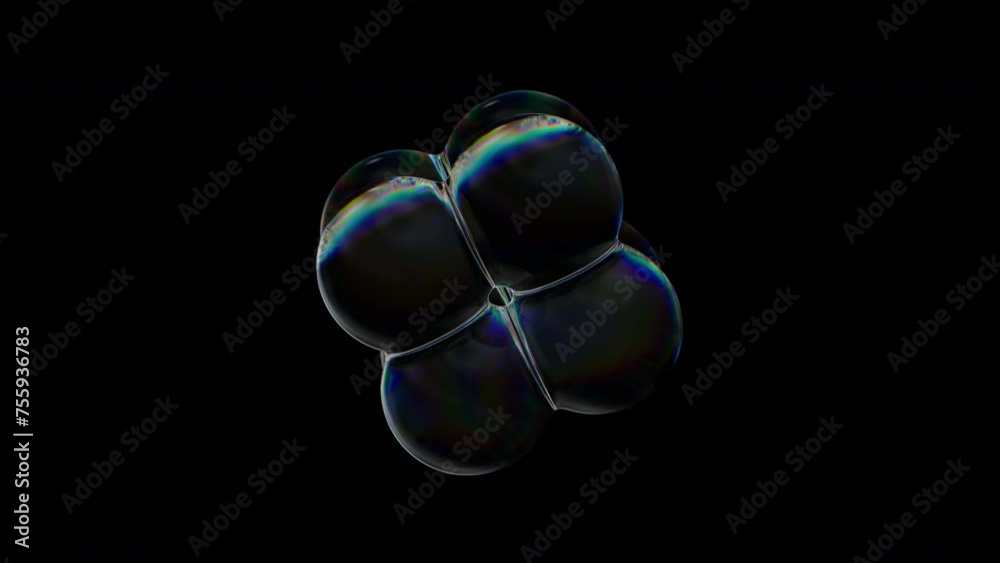 Aufkleber 3d transparent rotating glossy meta cube with dispersion effect. rainbow colors reflection glass. 3d