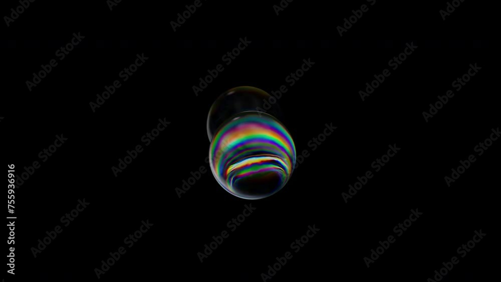 Aufkleber 3d transparent rotating glossy metaballs with dispersion effect. rainbow colors reflection glass. 3d