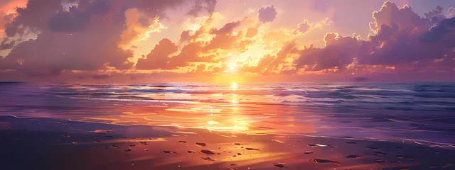 Schilderijen op glas Sunset Serenade: The Colors of Summer © Manuel
