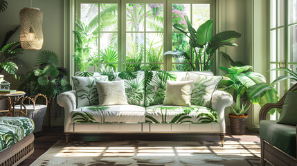 Garden Retreat: garden oasis within your home with garden-inspired interiors. Explore botanical prints, natural textures, and verdant accents that blur the lines between indoor and outdoor living