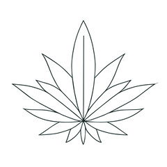 cannabis minimal, vector illustration line art