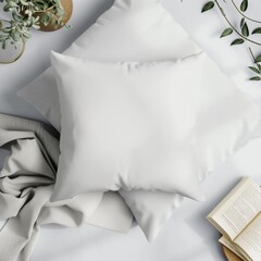 White Throw Pillow Mockup