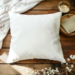 White Throw Pillow Mockup