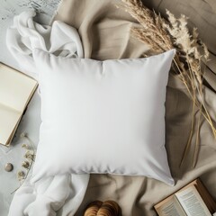 White Throw Pillow Mockup