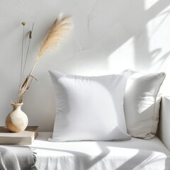 White Throw Pillow Mockup