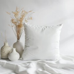 White Throw Pillow Mockup