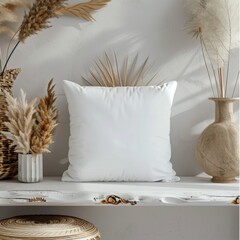 White Throw Pillow Mockup