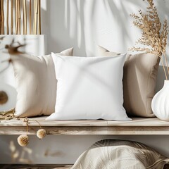 White Throw Pillow Mockup