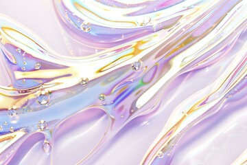 transparent holographic face serum or slime texture close up
